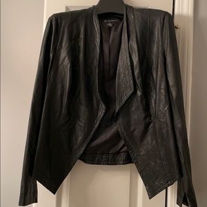 INC lightweight perforated vegan leather blazer
